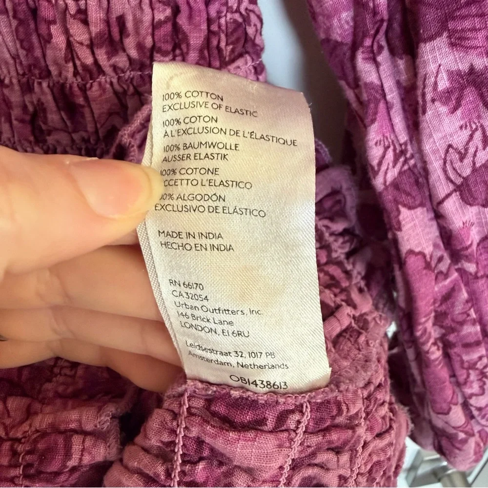Free People Smock It To Me Mini Dress-Purple Floral